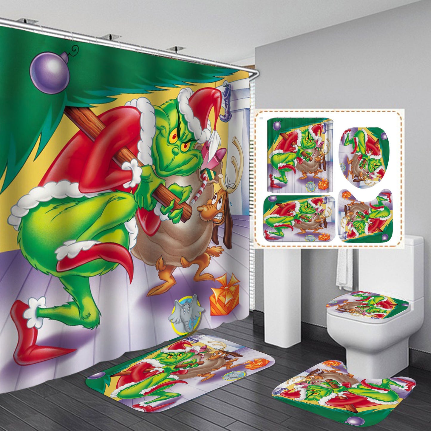 grinch bathroom set