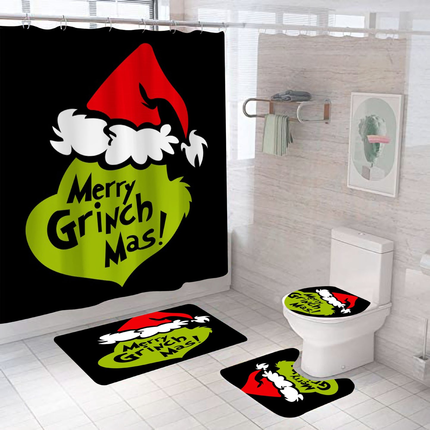grinch bathroom set