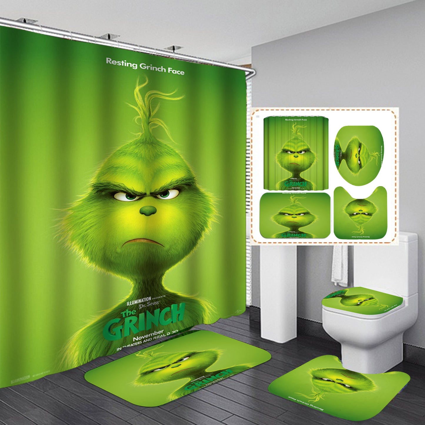 grinch bathroom set