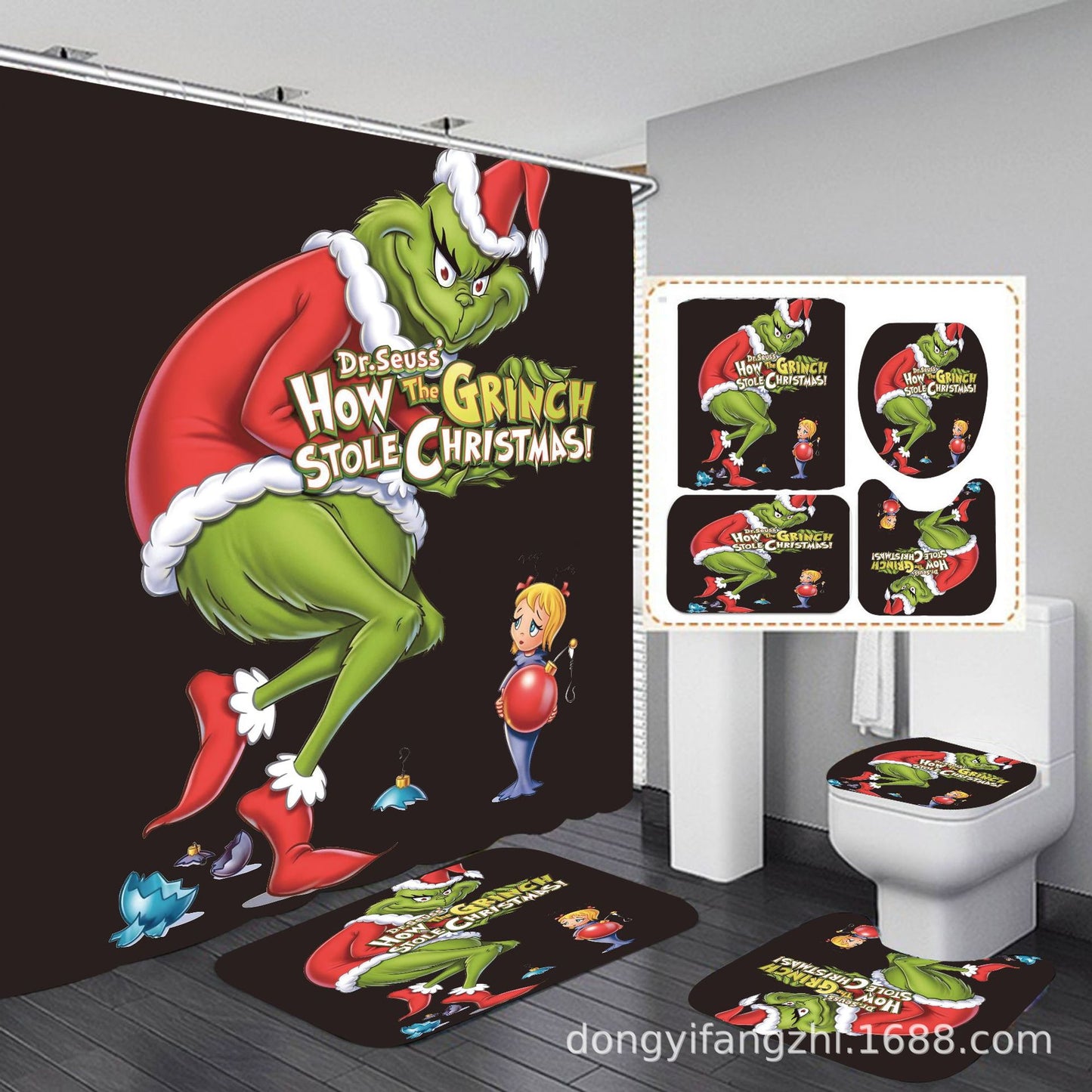 grinch bathroom set