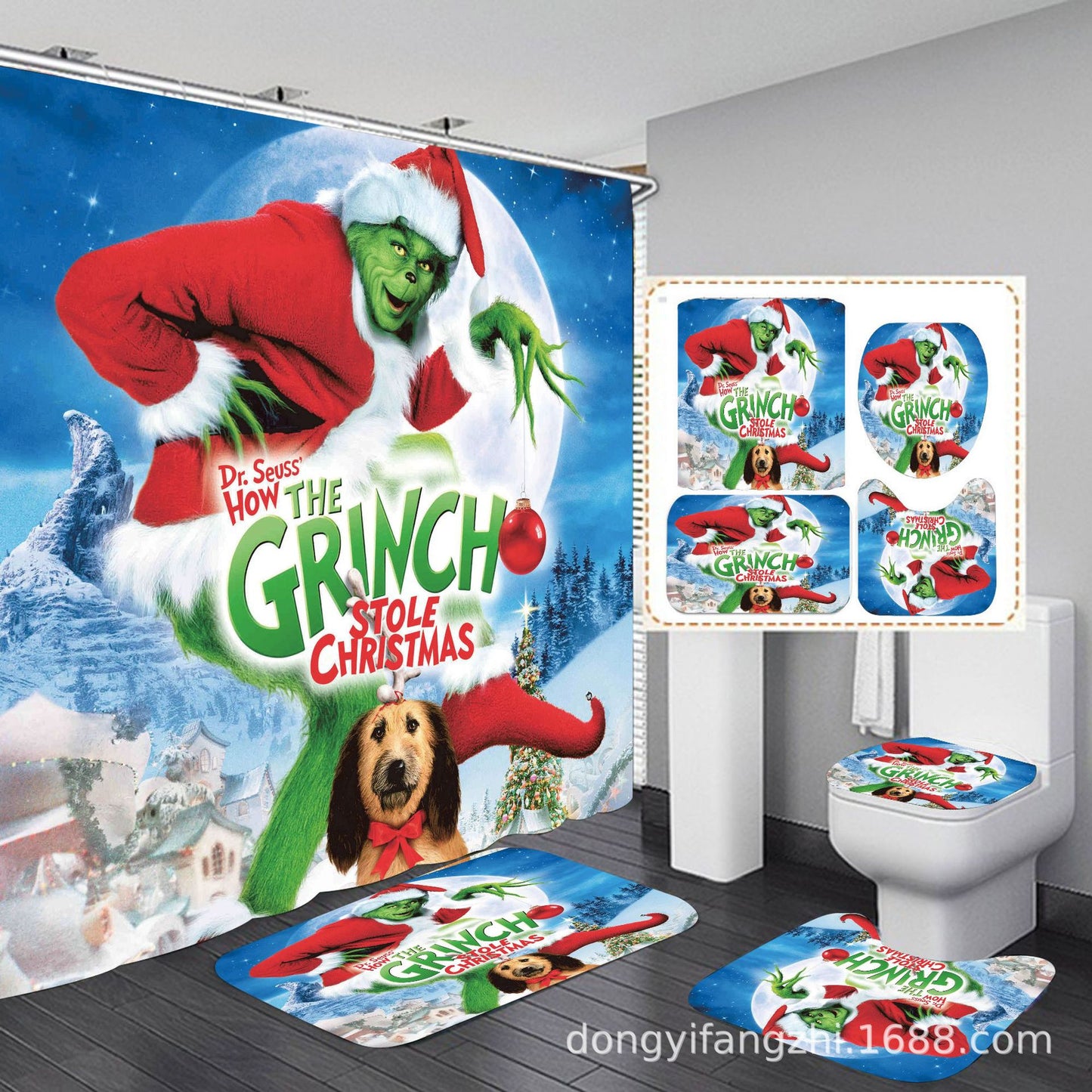 grinch bathroom set