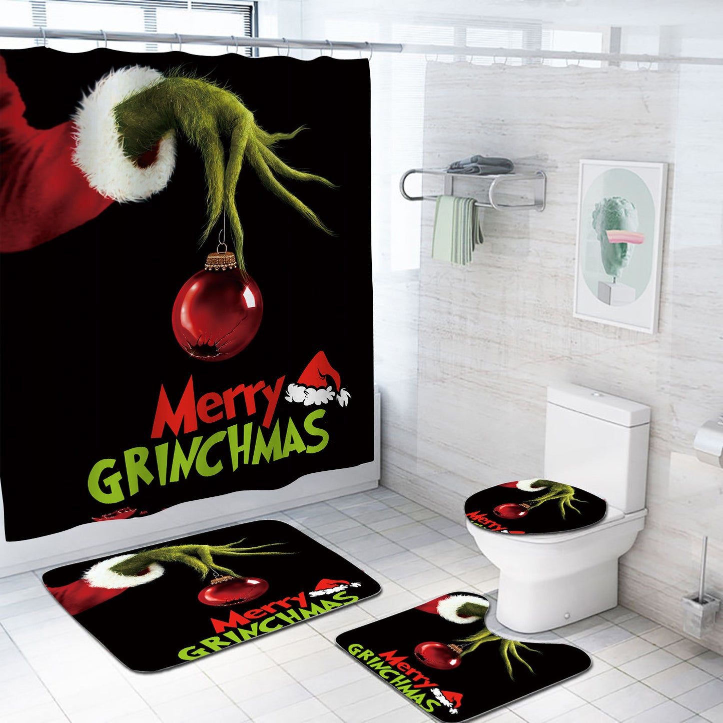 grinch bathroom set