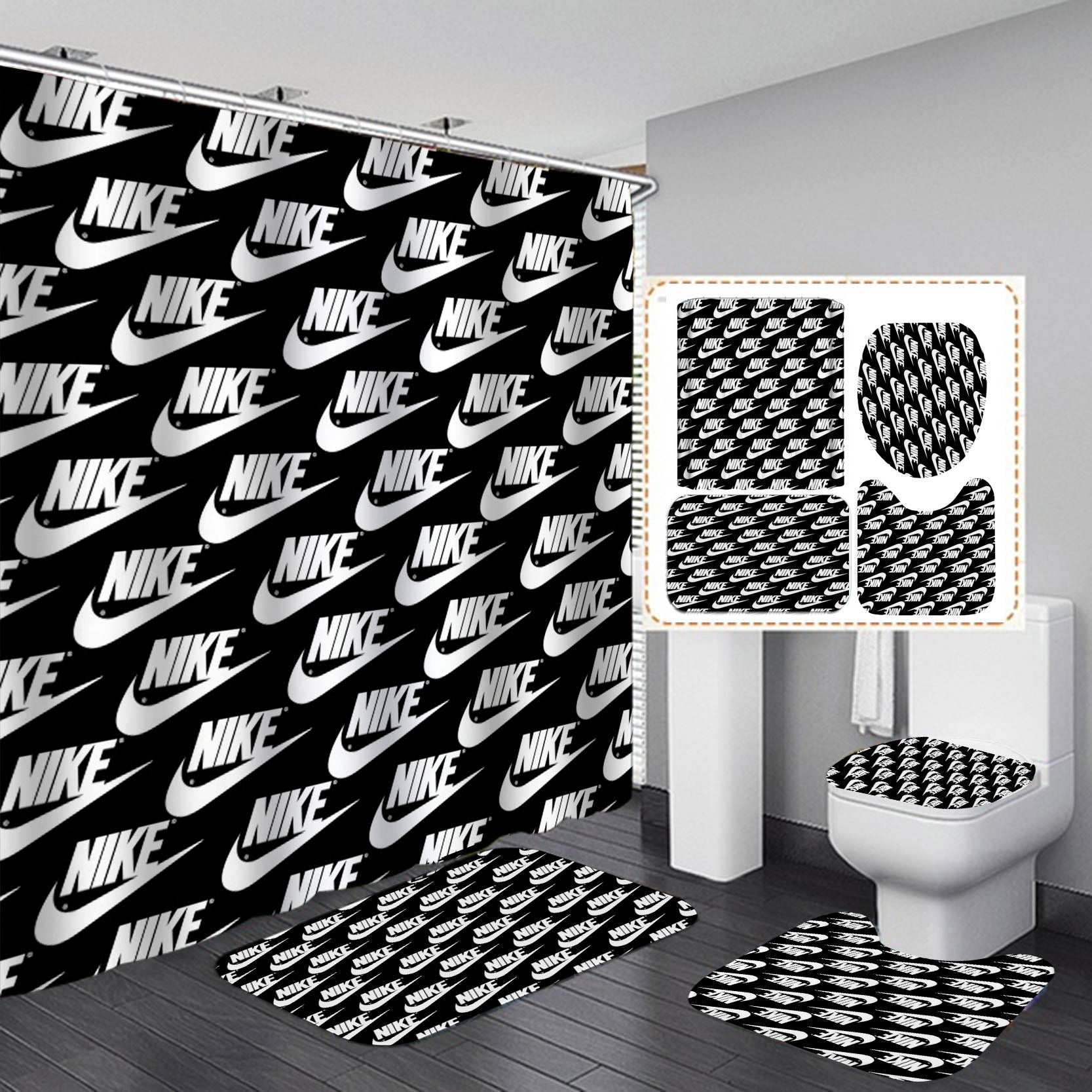 nike shower curtain