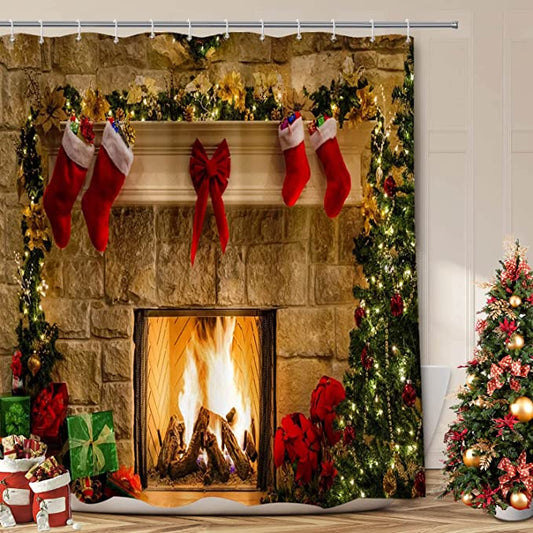 christmas shower curtains

