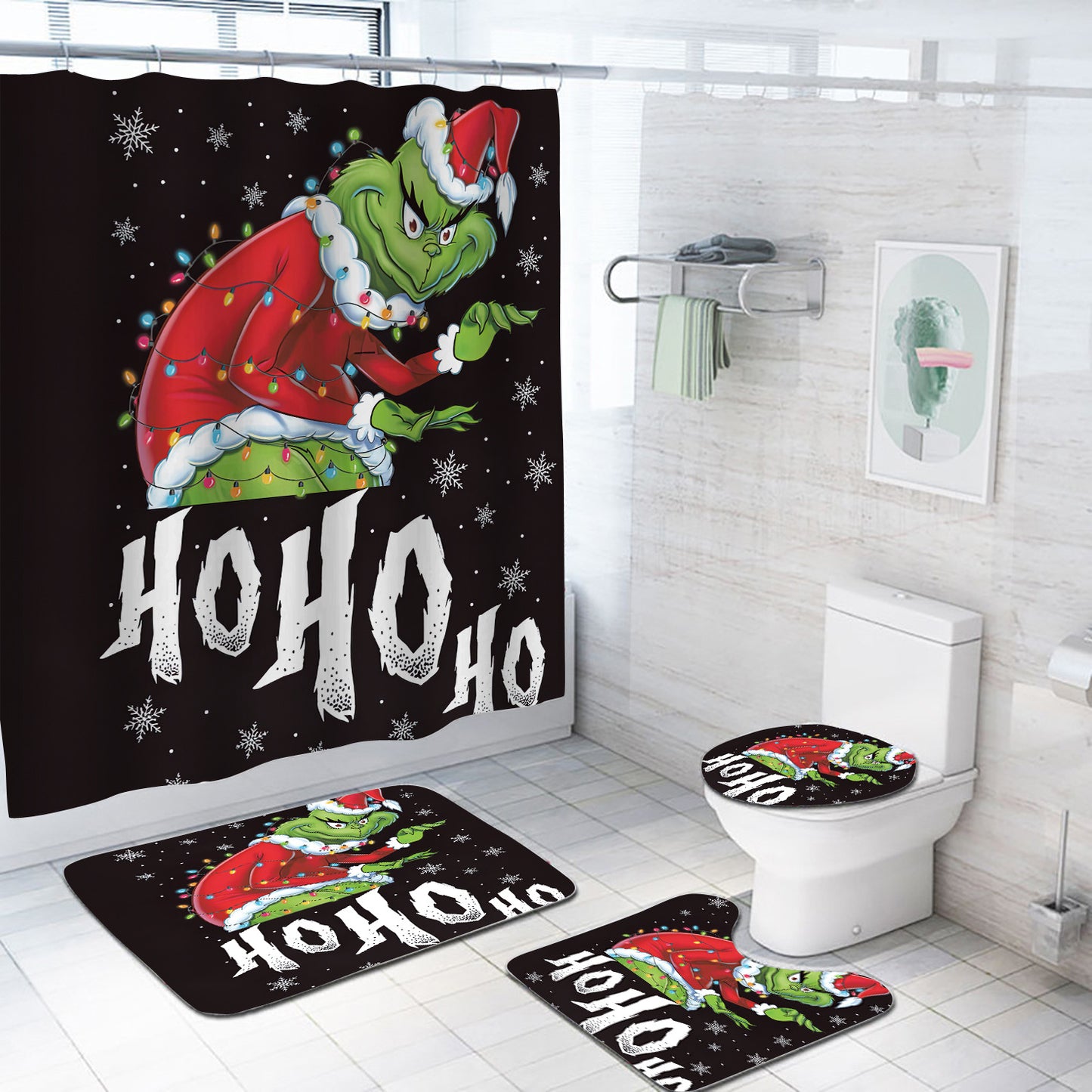 grinch bathroom set