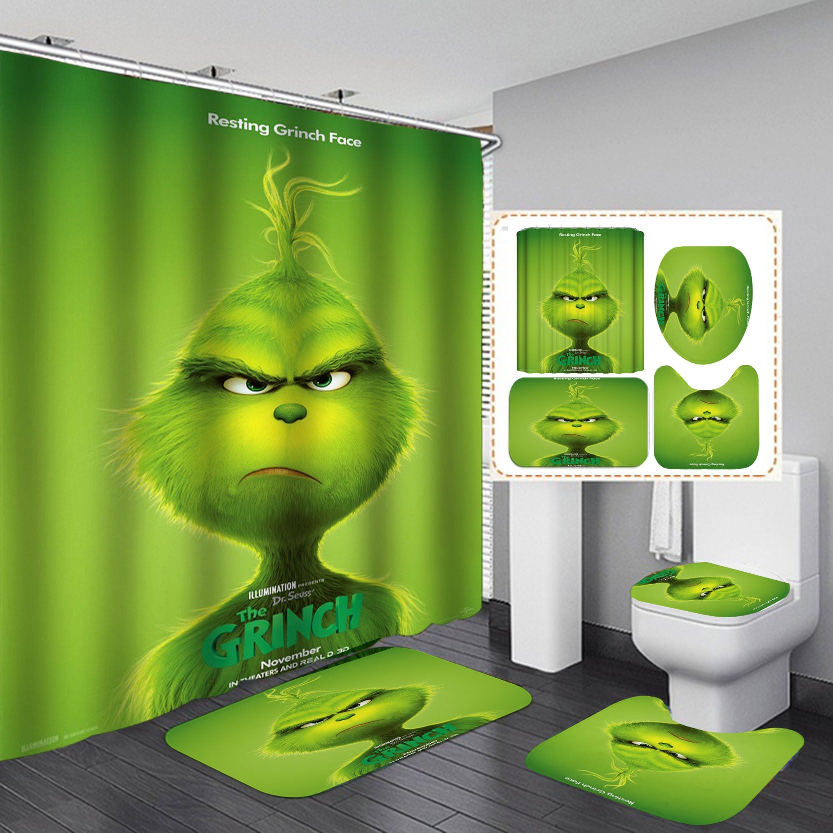 grinch bathroom set