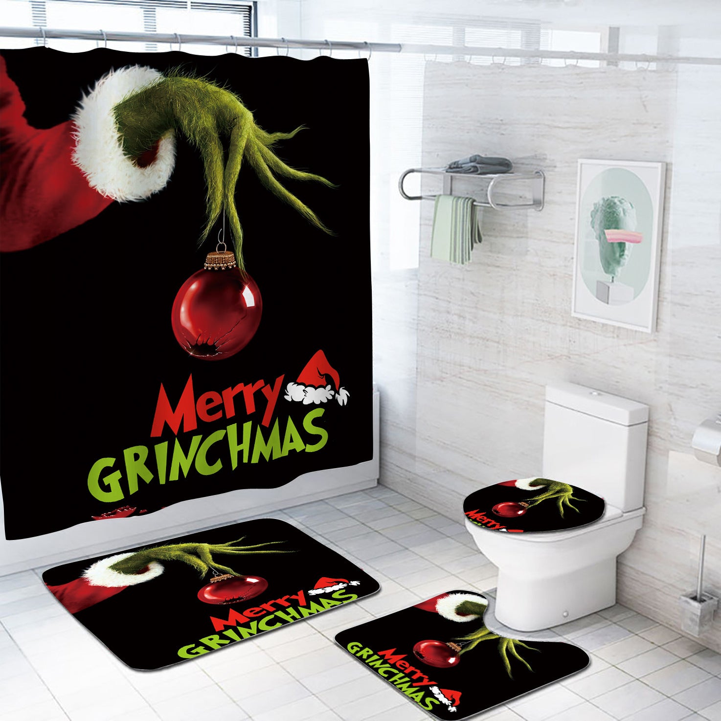 grinch bathroom set