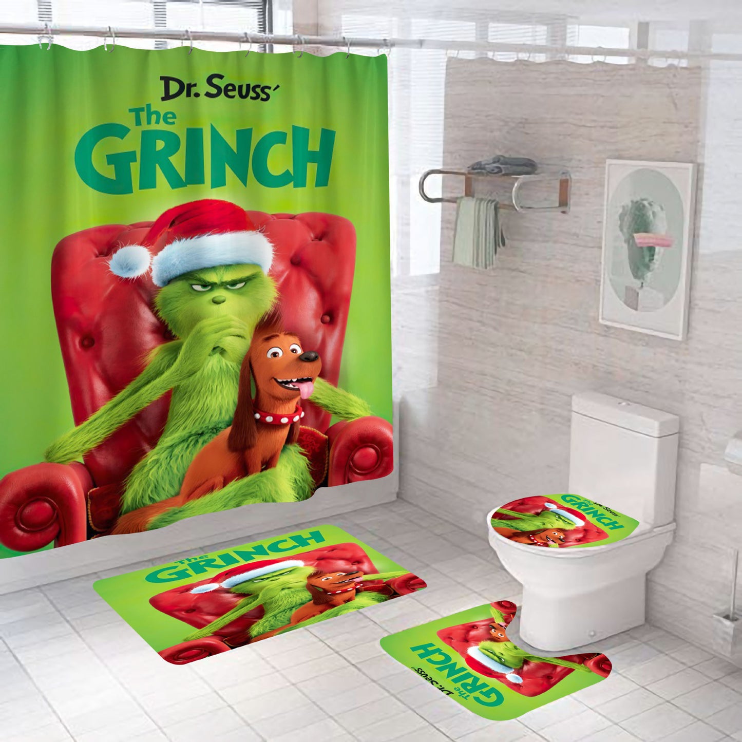 grinch bathroom set