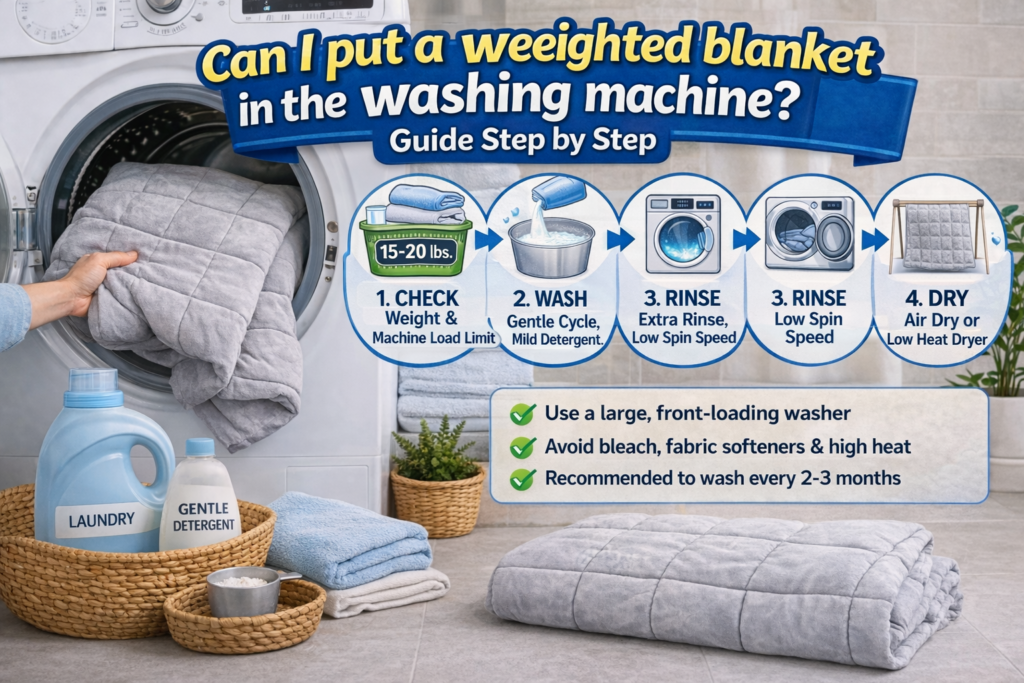 can i put a weighted blanket in the washing machine guide step by step