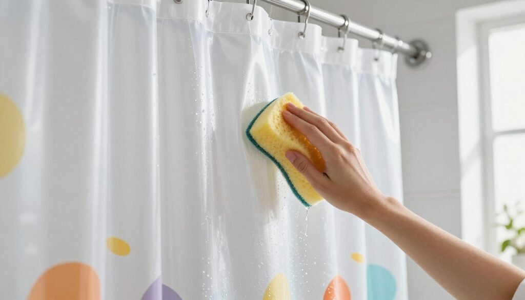 clean plastic shower curtain