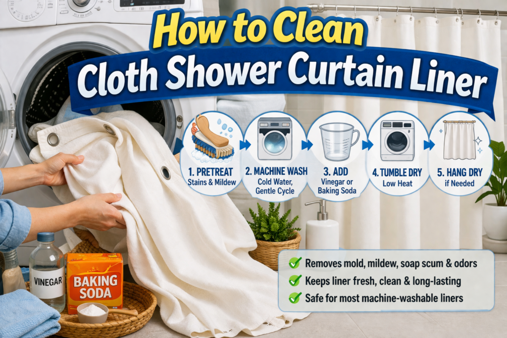 how to clean a cloth shower curtain