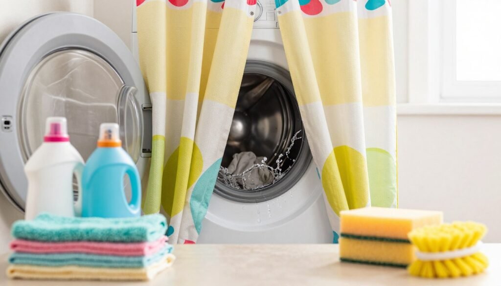 how to clean a shower curtain in the washing machine