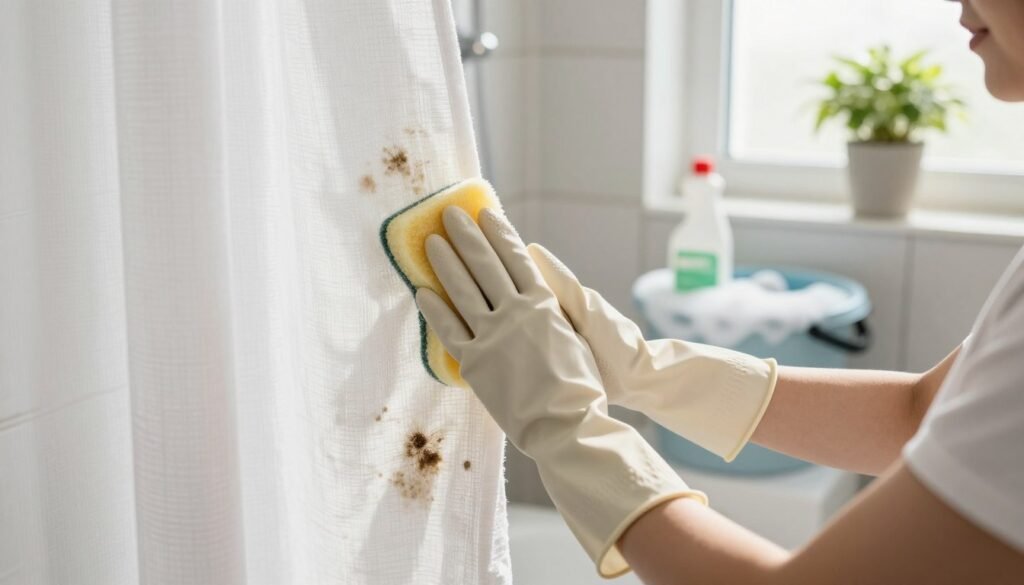 how to clean mold off a shower curtain