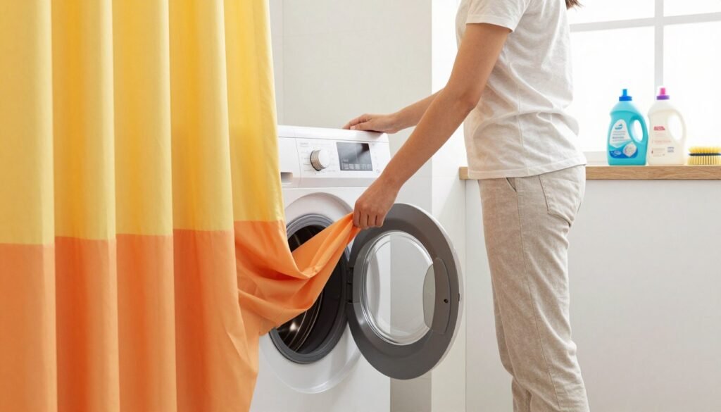 how to clean shower curtains in washing machine
