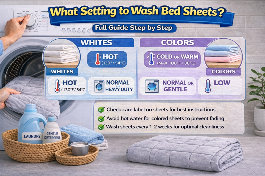 what setting to wash bed sheets Full guide step by step